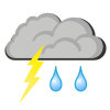 Light rain and thunder