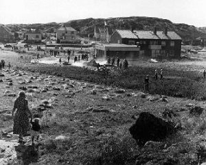 Vrakdelar efter flygolyckan i Skärhamn 1958